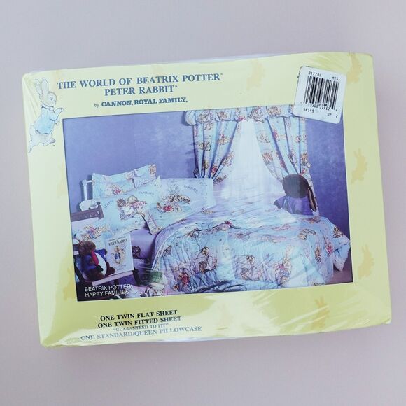 Vintage Beatrix Potter Friends of Peter Rabbit Cannon Twin Sheet Set NEW SEALED! - Picture 2 of 10